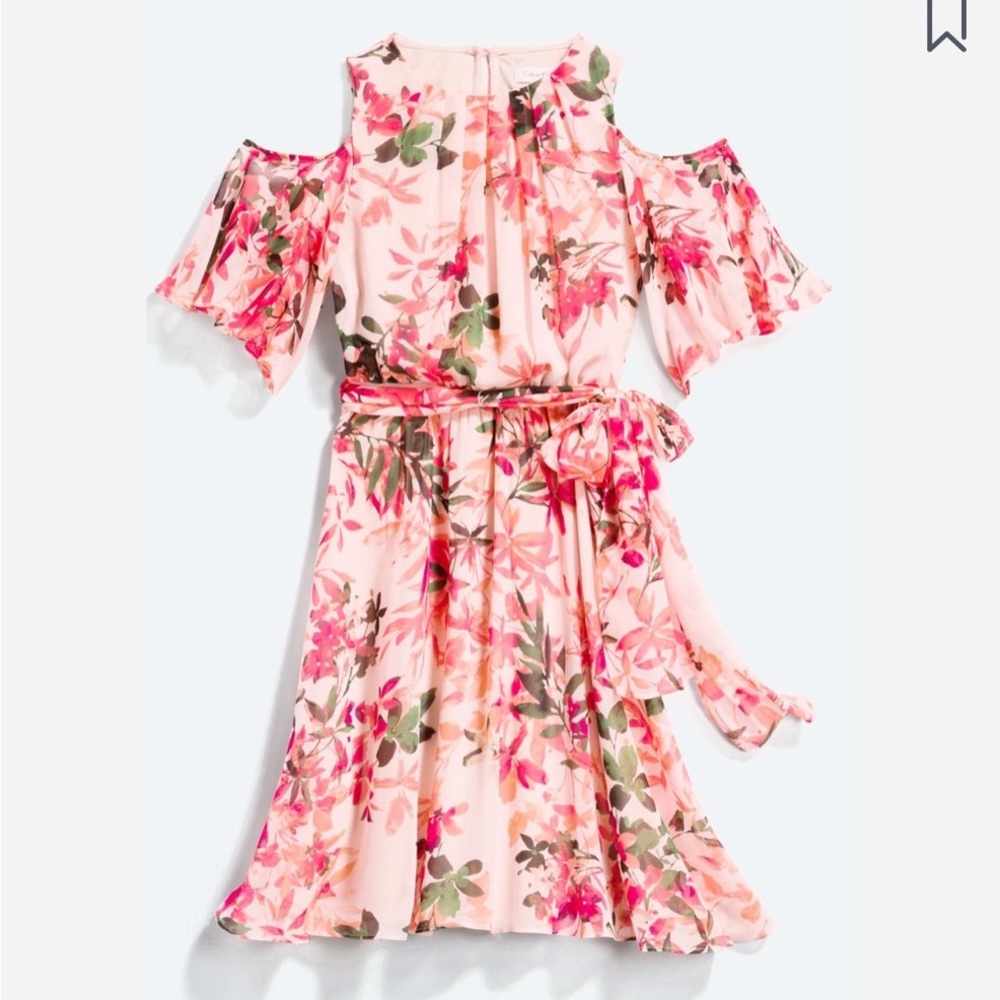 Calvin Klein Irmina Peach Floral print dress, size 12